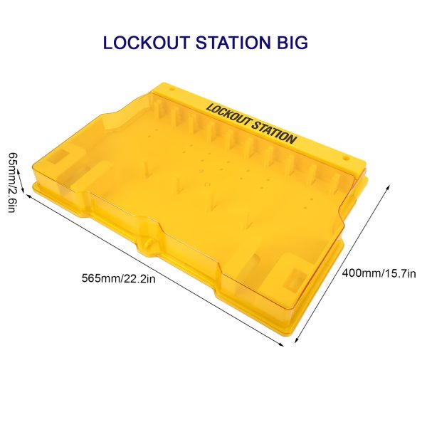 AAA SAFE LOCKOUT STATION DISPLAY - Safety lockout padlock station, Translucent lockable cover protects contents from dust.