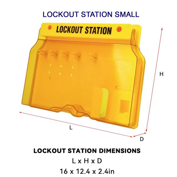 AAA SAFE LOCKOUT STATION DISPLAY - Safety lockout padlock station, Translucent lockable cover protects contents from dust.