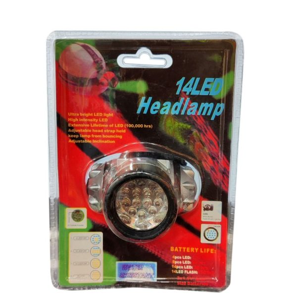 HEAD LAMP 14 LED - Head Protection - Ultra bright LED light, Adjustable heads trap &  Inclination Battery, - Image 5