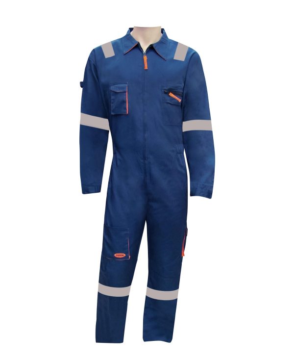 AAA SAFE COVERALL REFLECTING TOUGH - Quality Coverall shirt full sleeves with Elasticized Waist pants. Double Stitched, Comfortable