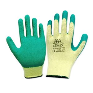 AAA SAFE LATEX GLOVES HG-52 – Hand protection, COATED AZ YI, Yellow T/C Liner + Green Latex