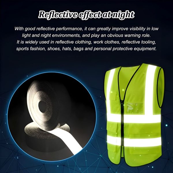 REFLECTING TAPE 2" X 45 MTRS - High visibility cloth reflective tape for workwear. - Image 4