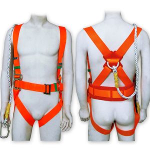 AAA SAFE ROBUSTMAN – Full Body Safety Harness,  Rope, Adjustable waist, Thigh wrap, Plastic Belt Back support, Scafolding Hook – SBLT-02