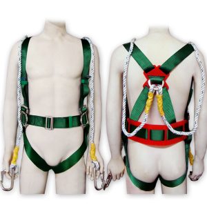 ROBUSTMAN SAFETY HARNESS AAA/SBLT-05 – Full Body Safety Harness, Rope, Adjustable waist and thigh wrap, Plastic Belt Back support.