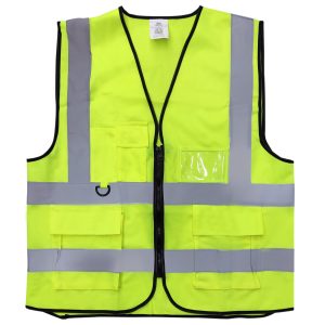 AAA SAFE SAFETY JACKET AAA/SJ-75 – High visibility reflective tape with zipper, Velcro flaps 2 strips, Quality Black Pippin.