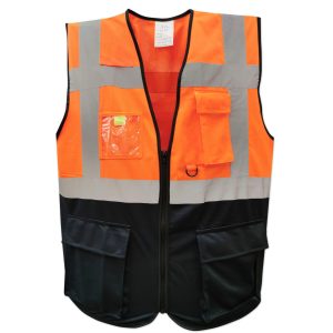 AAA SAFE SAFETY JACKET AAA/SJ-65 – Duo Colored Safety jacket with high visibility reflective tape with zipper.
