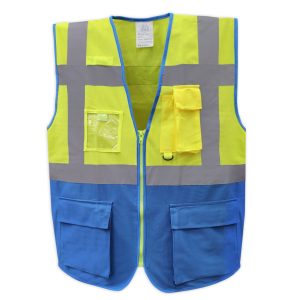 AAA SAFE SAFETY JACKET AAA/SJ-66 – Duo Colored Safety jacket with high visbility reflective tape with zipper