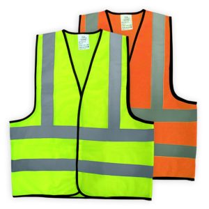 AAA Safety Jacket SJ-53 – Polyester Knitted Fabric with Black Line & High Visibility Reflecting Tape