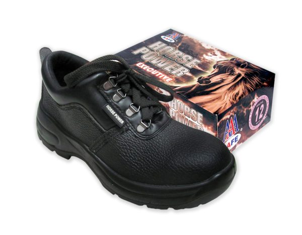 HORSE POWER SAFETY SHOES HIGH AAA/SS-36 - High Ankle Shoes, Buffalo Leather, Injected Dual Density PU, Steel Toecap & Midsole Rope Laced