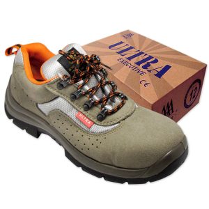 ULTRA SAFETY SHOES HIGH AAA/SS-32 – High Ankle Shoes, Suede Leather, Orange Air Mesh, Injected Dual Density PU, Steel Toecap & Midsole