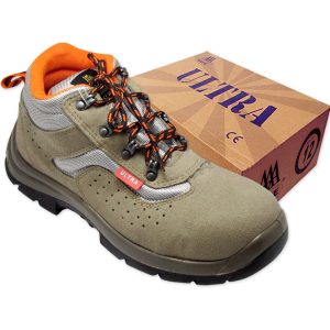 ULTRA SAFETY SHOES EXECUTIVE AAA/SS-31 – Injected Dual Density PU, Low Ankle Shoes, Suede Leather, Orange Air Mesh