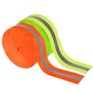 MIX TAPE REFLECTING 2″ X 50 YARDS – Mix cloth reflective tape. 2″ width – 50 yard long florescent colors – high visibility