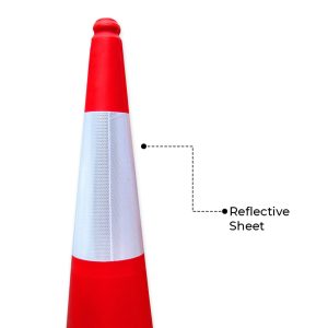 Traffic Cone PE 1mtr – 100CM PE SAFETY CONE WITH PLASTIC RUBBER BASE