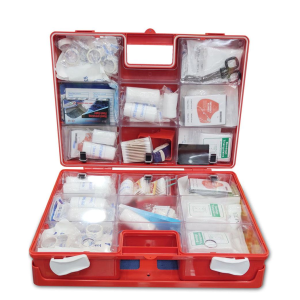 FIRST AID KIT 100 PERSON ORANGE BOX – Medicine Organizer, Indoor Outdoor Medical Utility.