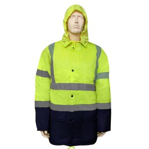AAA Cold Jacket – Light Green + Dark Blue – Superior Visibility, Waterproof, Stain-proof, Moisture-Permeable Fabric, Breathable