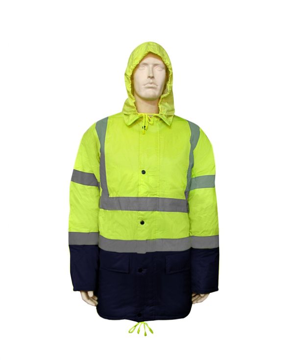 AAA Cold Jacket - Light Green + Dark Blue - Superior Visibility, Waterproof, Stain-proof, Moisture-Permeable Fabric, Breathable