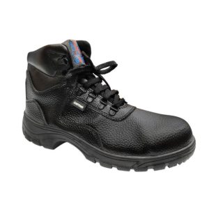 CAPTAIN SAFETY SHOES AAA – HIGH ANKLE PU STEEL TOE BLACK LEATHER SHOES
