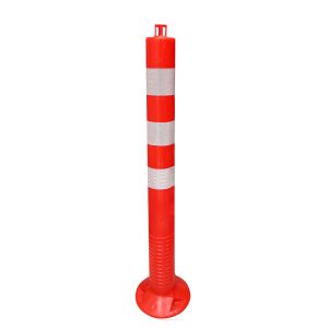 TRAFFIC POLE WITH HOOK 1MTR – 100CM PE SAFETY POLE WITH PVC BASE