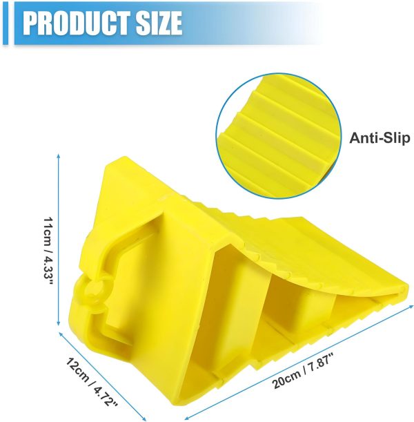 Wheel Chock Yellow - plastic, long-lasting, oil resistant and durable
