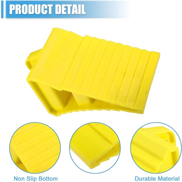 Wheel Chock Yellow - plastic, long-lasting, oil resistant and durable