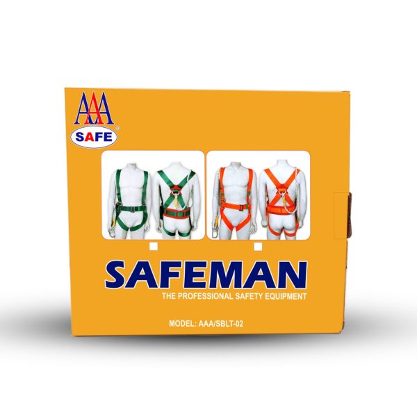 AAA SAFE Safeman- Full Body Safety Harness, Rope, Adjustable waist, Thigh wrap, Plastic Belt Back support, Scafolding Hook - SBLT-02