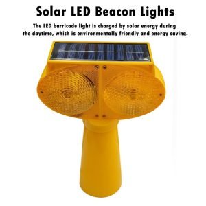 Solar Double Flashing Warning Light for Traffic Cones