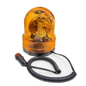Heavy-Duty Amber Revolving Warning Light – 12V Magnetic Base with Cigarette Lighter Plug