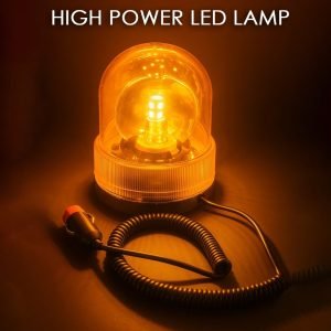 Heavy-Duty Amber Revolving Warning Light – 12V Magnetic Base with Cigarette Lighter Plug