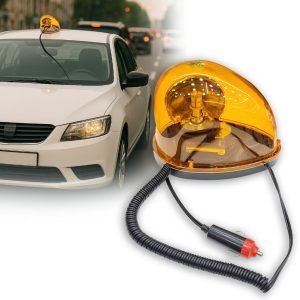 Heavy-Duty Revolving Warning Light – Yellow (12V) – Magnetic Mount