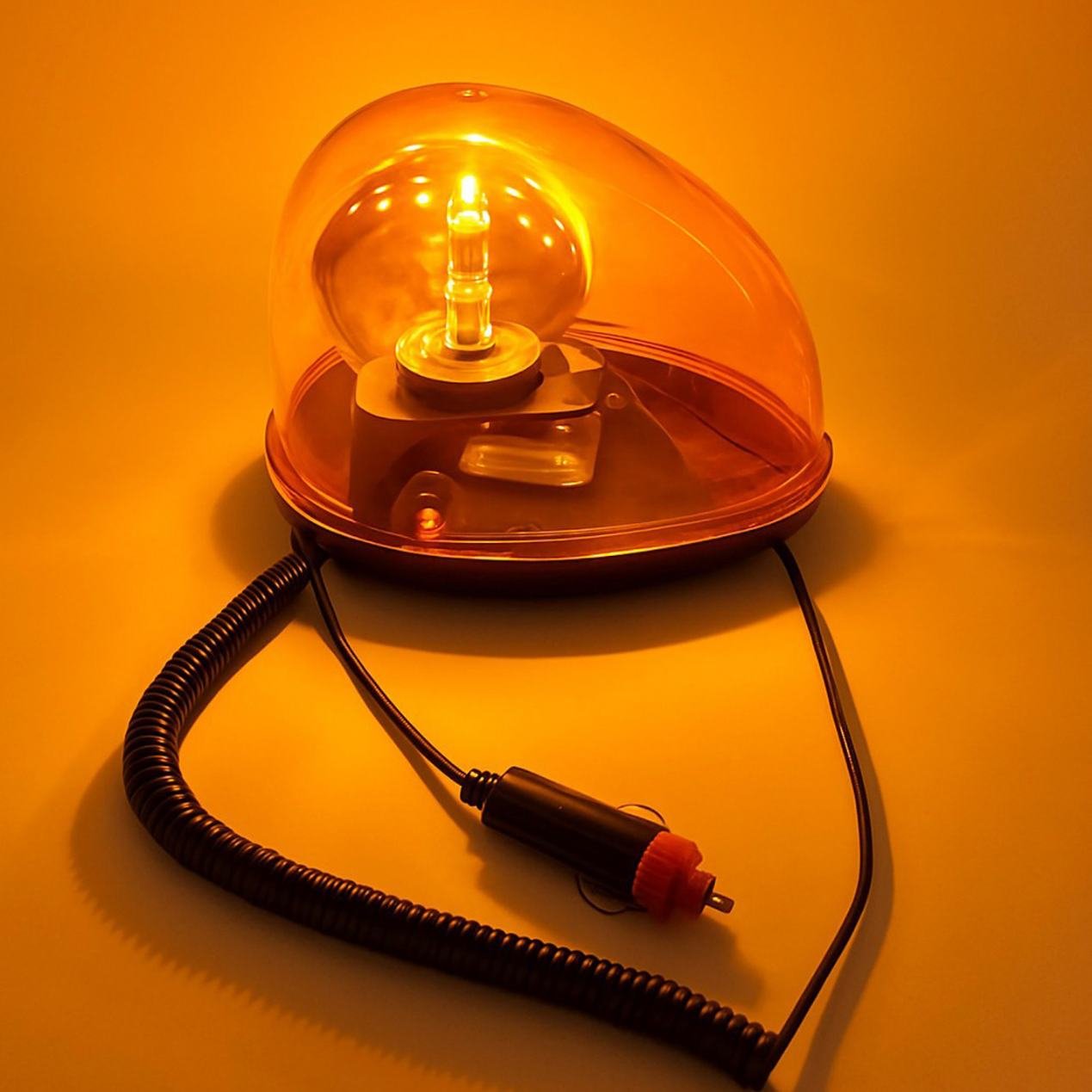 Heavy-Duty Revolving Warning Light – Yellow (12V) – Magnetic Mount 4 Heavy-Duty Revolving Warning Light – Yellow (12V) – Magnetic Mount - Image 4