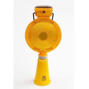 Solar Warning Light – Yellow LED with Reflector
