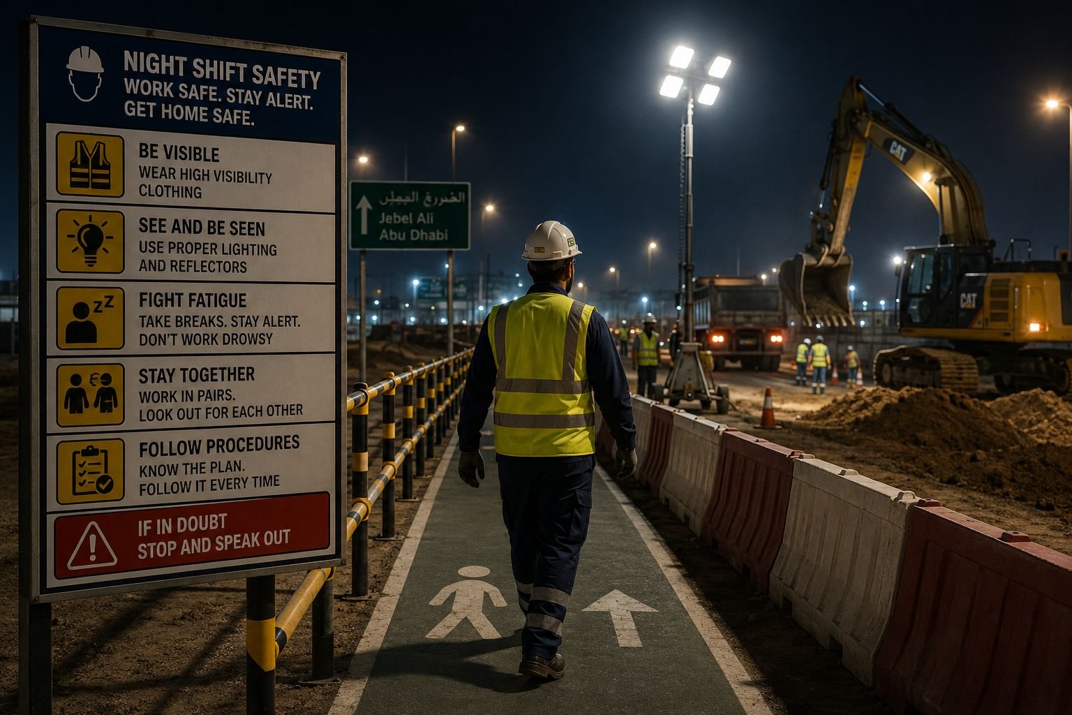 7 Night Shift Safety Measures for Low Light Work in the UAE