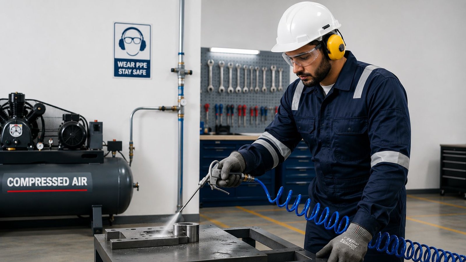 A Complete Guide to Compressed Air Safety in UAE Workplaces