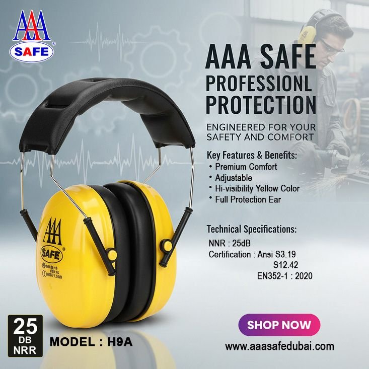 Ear Muff H9A - AAA Safe Ear Muff Full Yellow 3 Ear Muff H9A - AAA Safe Ear Muff Full Yellow - Image 3